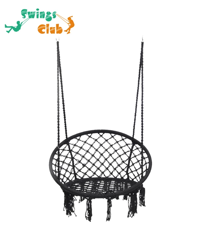 
Outdoor Indoor Garden Patio Cotton Rope Macrame Boho Style Hanging Hammock Swing Chair 