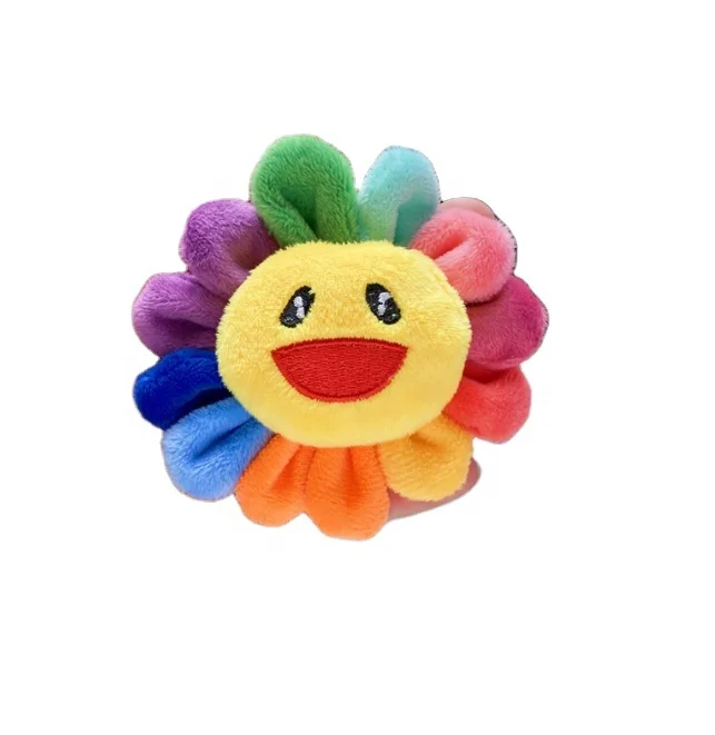 wholesale cheap New arrival keychain toy lovely colorful soft sunflower plush toy