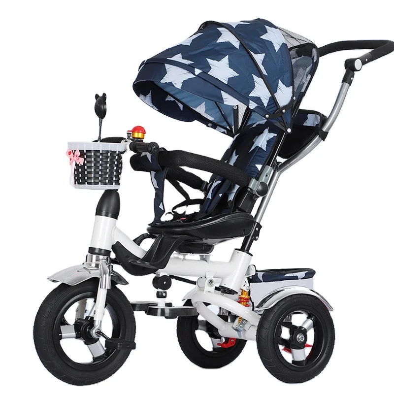 
2021 wholesale price 4 in 1 baby tricycle Suitable kids riding trike baby tricycle with parent handle 