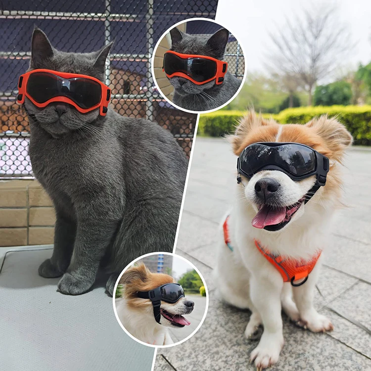 with Adjustable Strap Dog Glasses Dog Ski Goggles UV Protection Pet Sunglasses