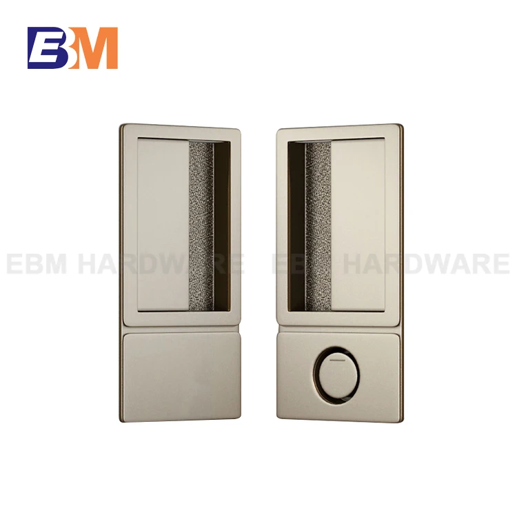 Luxury Sliding Door Lock Invisible Barn Door Lock Zinc Alloy Recessed Magnetic Pocket Mortise Lock Set Privacy Door Handle