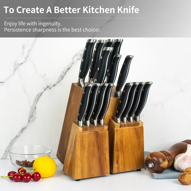best seller kitchen knives set Stainless Steel 3Cr13 16 pcs Chef knife set with knife holder