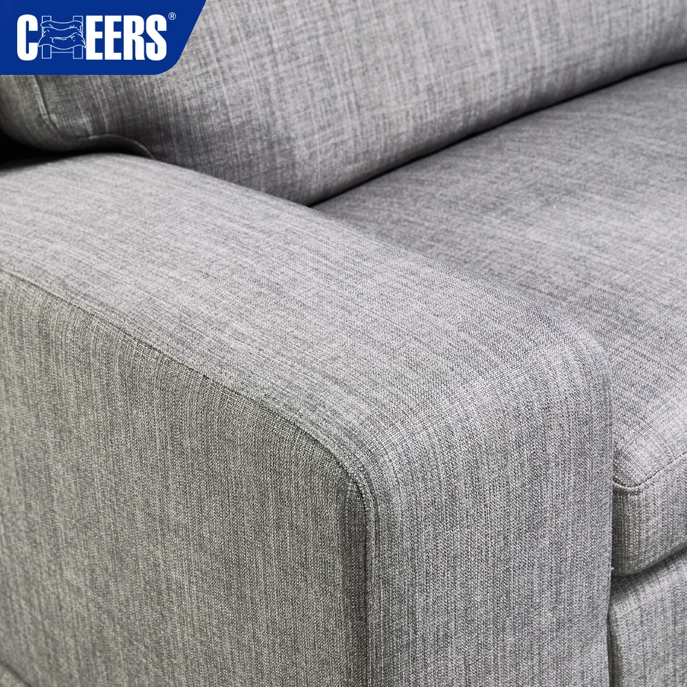 MANWAH CHEERS Fabric Skin-friendly Living Room Sofa 5-Seater Recliner Sectional Sofa with Chaise and Console for Living Room