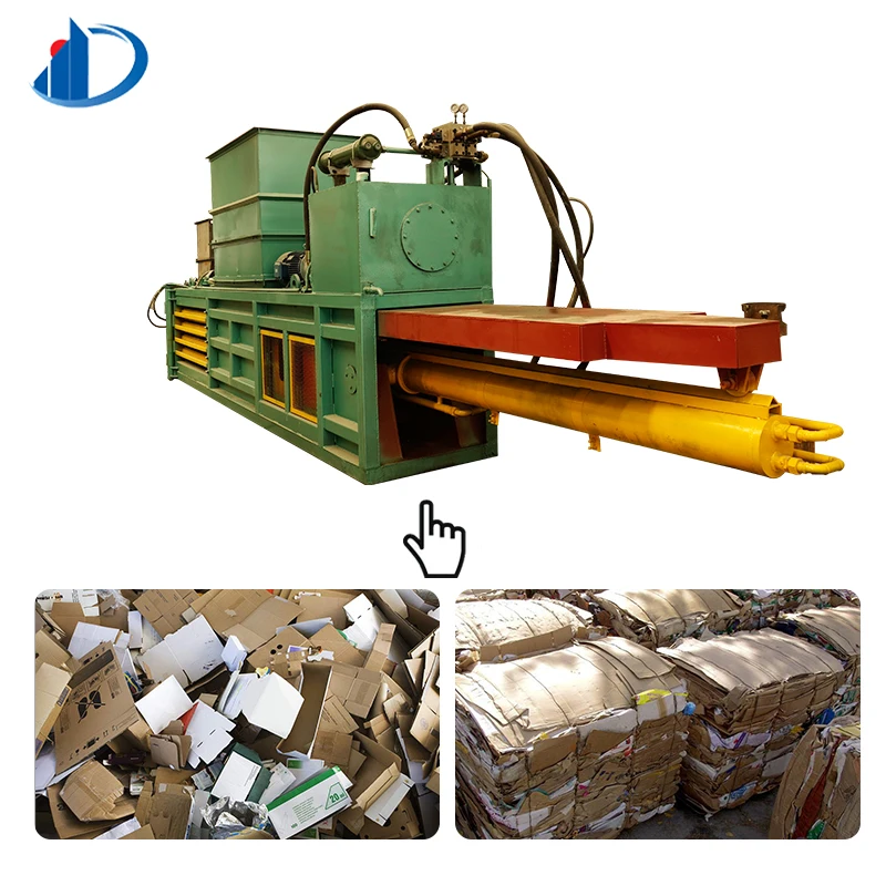 Horizontal  Automatic Hydraulic Waste Paper Cardboard Compressing Packing Machine Clothes Recycling Baler
