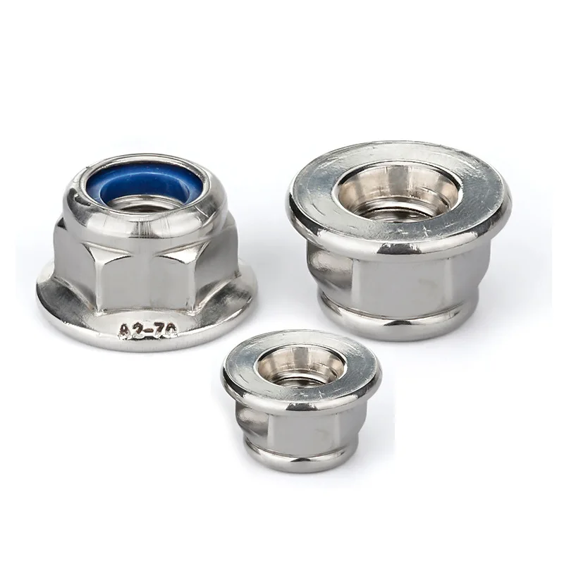 Manufacture A2 A4 SS304 SS316 SS316L 18-8 Stainless Steel Hexagon Flange Self Lock Nut DIN6926