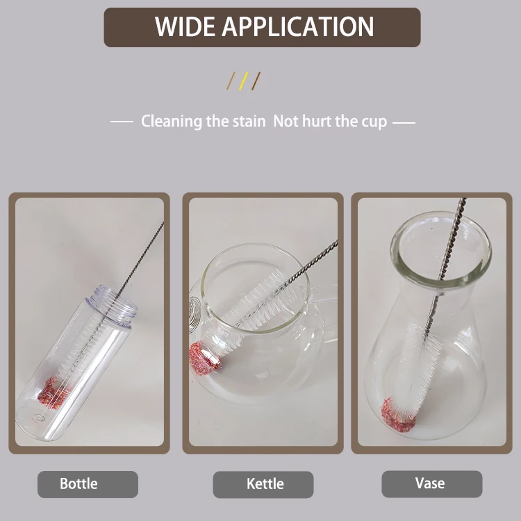 small glass bottle cleaning brush pure water bottle brush manual plastic bottle cleaner