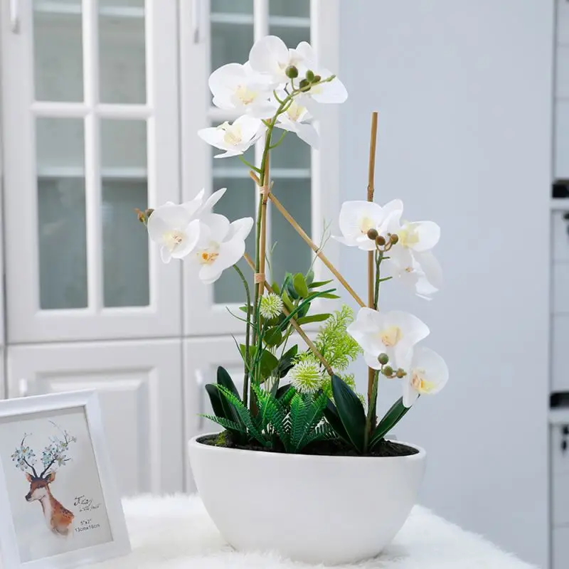 High Quality Orchids Real Touch Artificial Flowers Butterfly Orchid Hand-feel Phalaenopsis Moth Orchid For Wedding