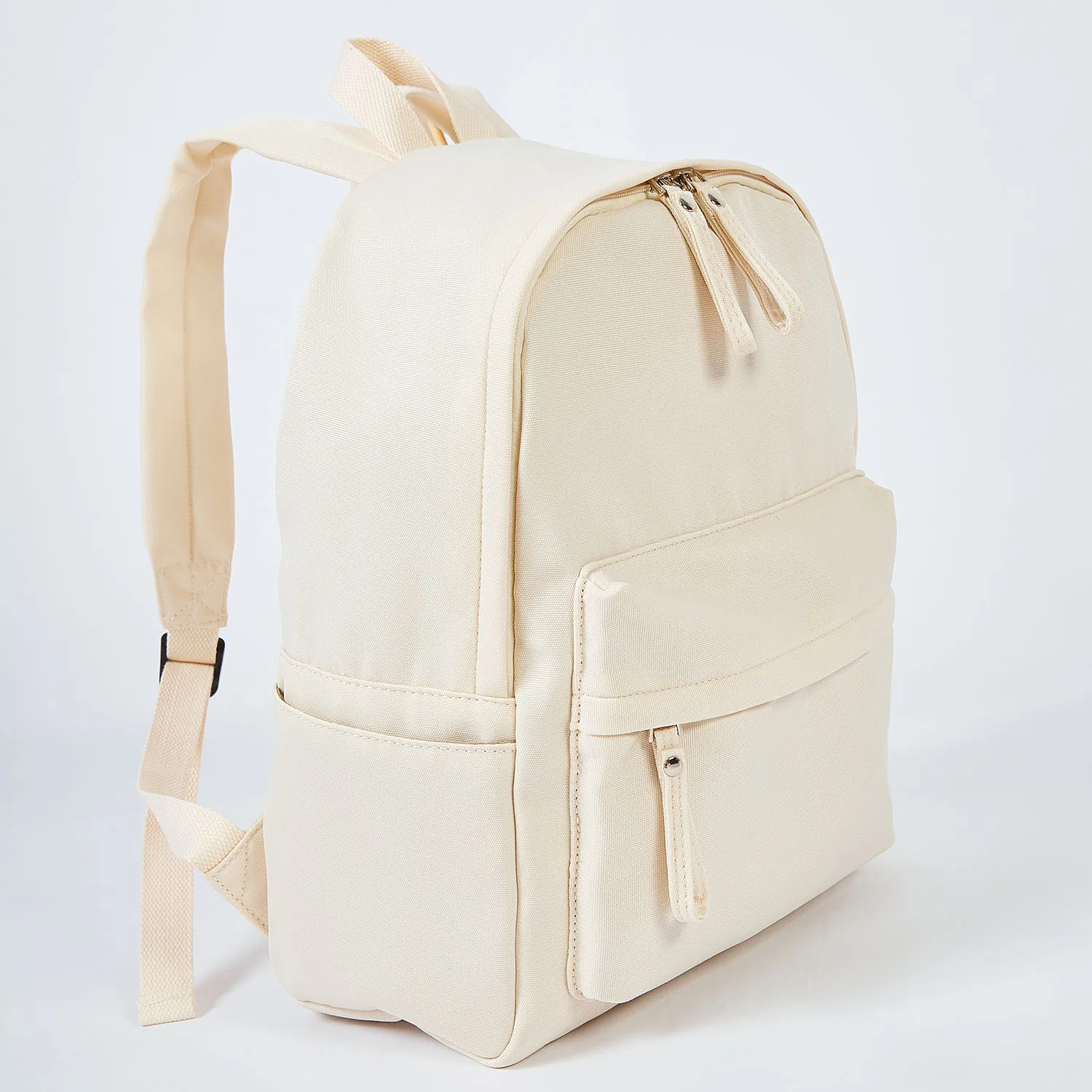 New Fashion White Casual Sports Backpack Simple Large Capacity School Bag RPET Recycled Classic Canvas Backpack For Teenagers