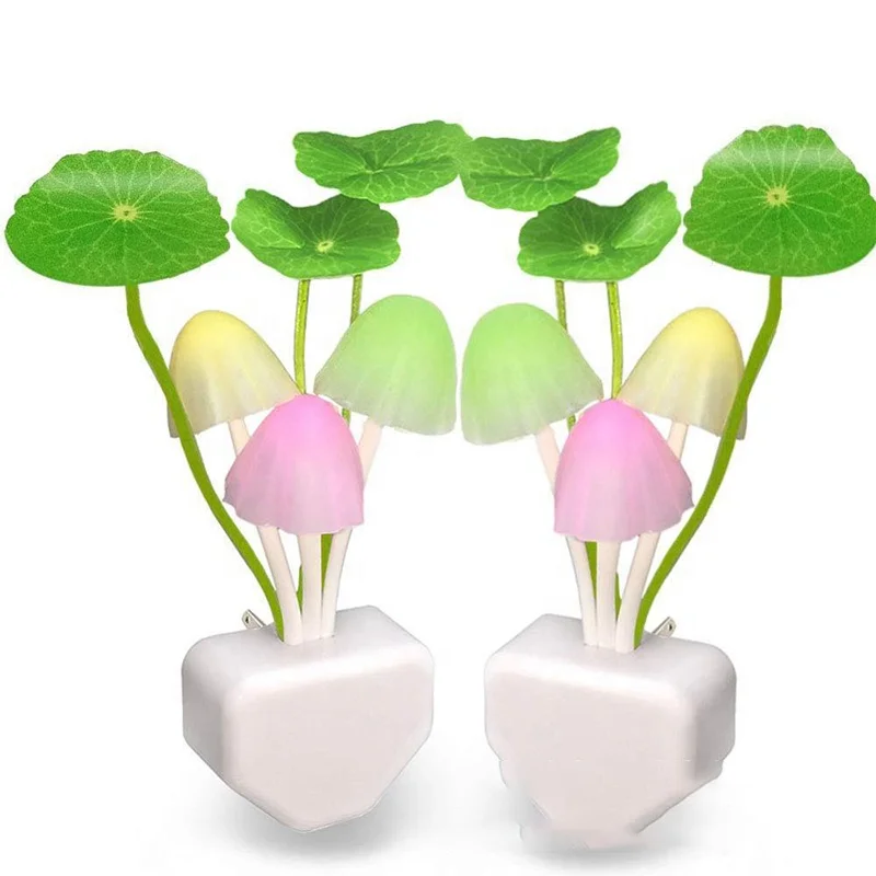 Plug in LED Auto Dusk to Dawn Sensor 0.5W Energy Saving Lamp Dream Nightlight Rose Flower Mushroom Night Lights for Bedroom