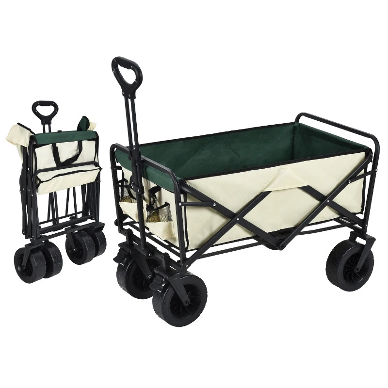 Entai beach cart home pulling tools cart 5 inch ground camping universal metal folding chair cart car shopping picnic trolley