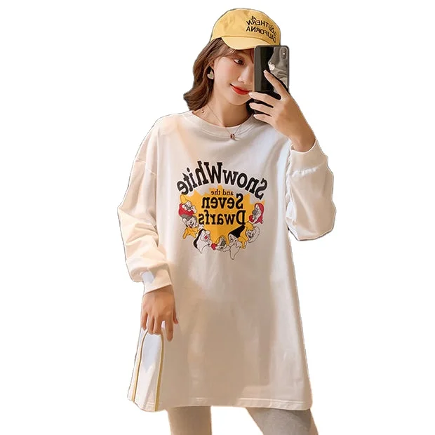 Maternity autumn suit fashionable  top cotton bottoming shirt spring and autumn T-shirt long sleeve early autumn