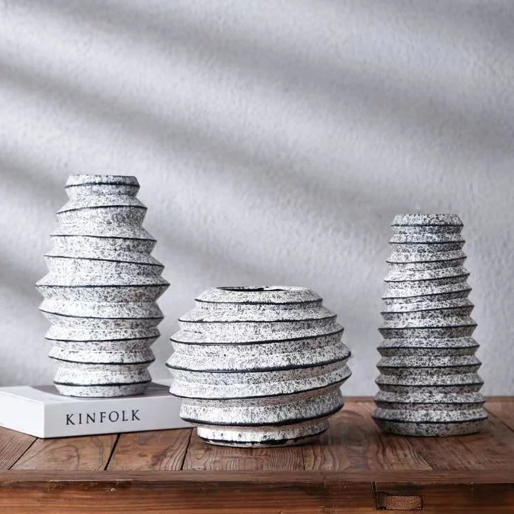 Hotsale Hand Curved Matt Indoor Outdoor Decorative Ceramic Pot Home Decor Planter For Garden