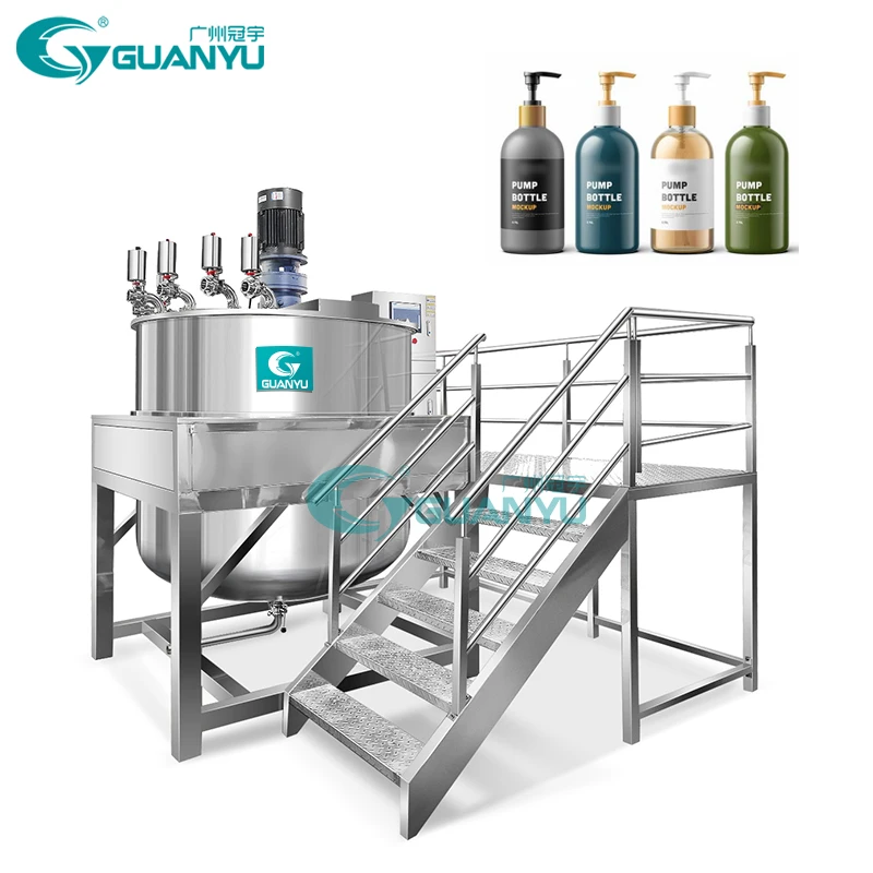 Chemical Liquid Hand Wash Detergent Mixer Shampoo Making Machine Equipment Manufacturer Double Jacket Agitator Mixing Tank