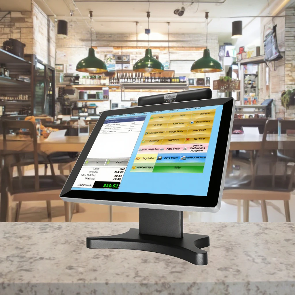 Cash Register Windows System All In One 15 inch Touch Screen Dual Screen 8 inch Customer Display POS Hardware