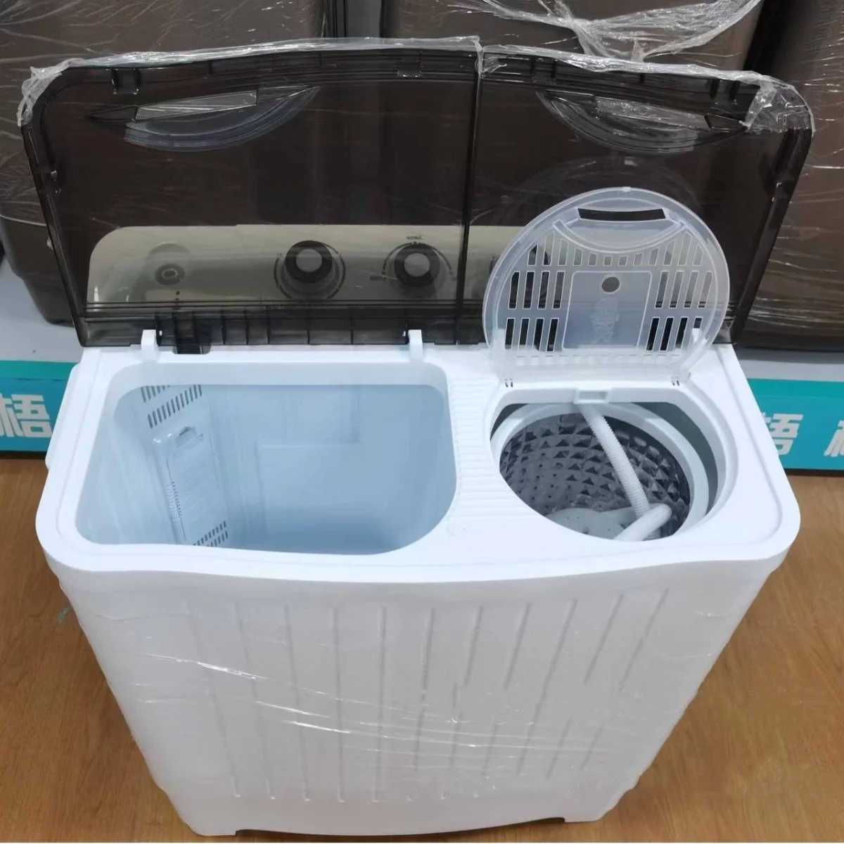 7.0kg Double Drum Electric Washing Machine Clothes Dryer Low Noise Top Loading Semi-Automatic Households Hotels New English