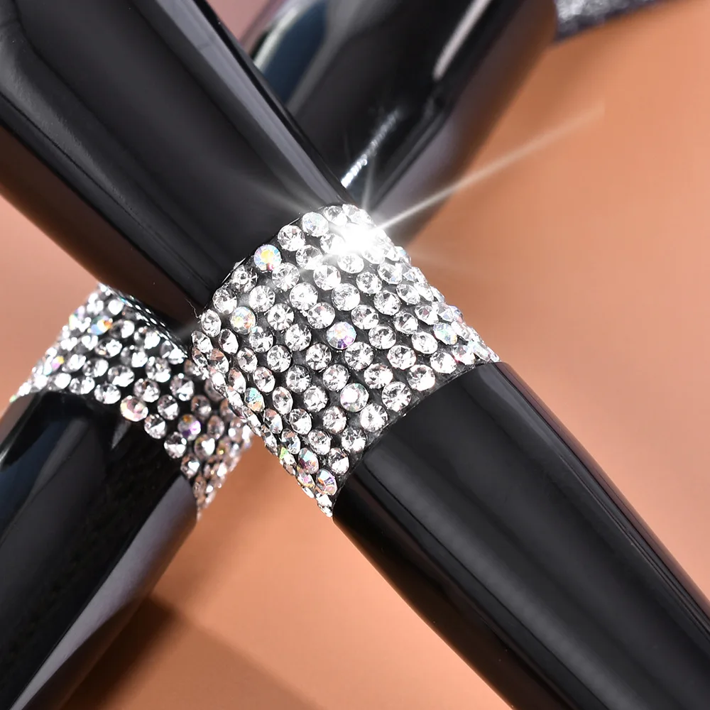 Custom Logo Cosmetic Brush 10 Pcs Diamond Glitter Makeup Brush Set Hair Beauty Foundation Eyes Makeup Brush Set With Bag