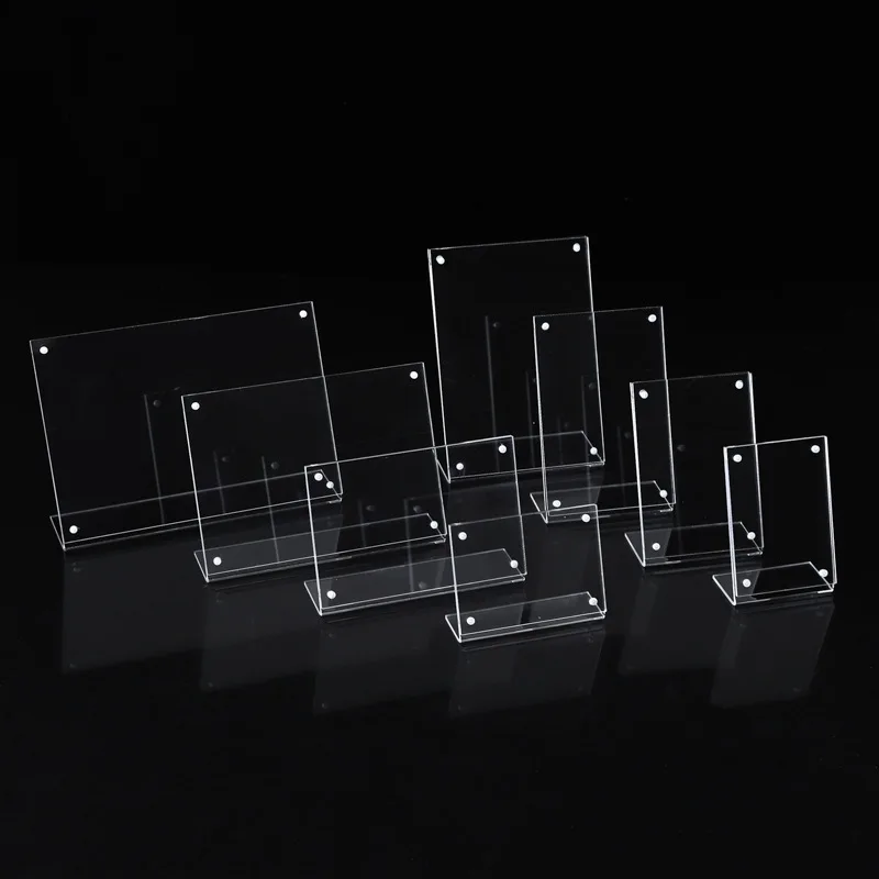 Promotional decoration 4x6 5x7 magnetic acrylic display stand Vertical  horizontal plastic menu photo picture frame with magnet