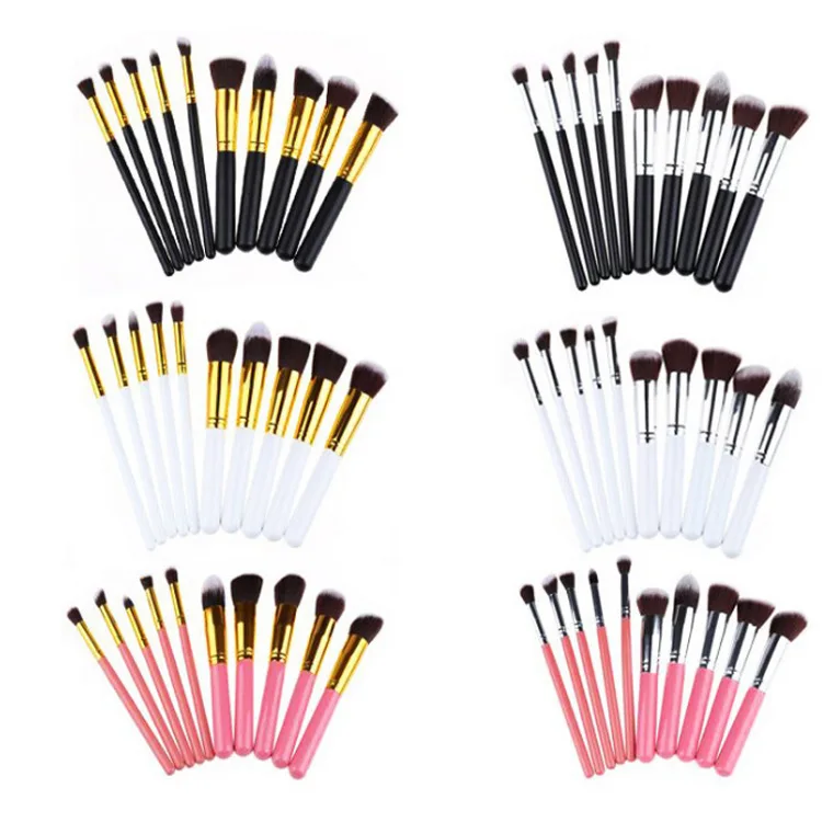 Portable Beauty Tool Factory 5 Big 5 Small Powder Brush Nose Shadow Brush Blush Nylon Hair Head Makeup Brush Set
