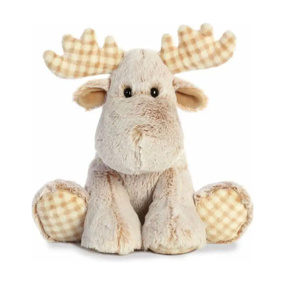 Custom Stuffed Toys Moose Plus Reindeer Toy For Christmas Buffalo Plaid Moose Plush