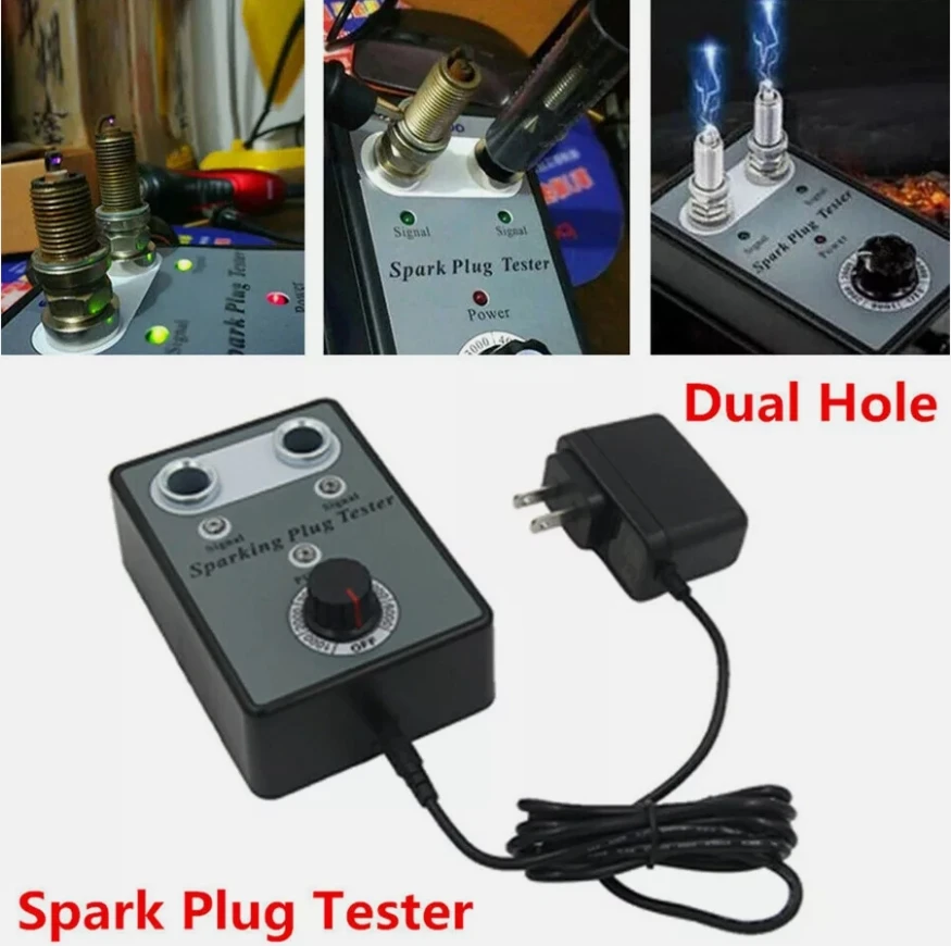 Dual Hole Car Spark Plug Tester With Ignition Plug Analyzer Diagnostic Auto Tool Detector