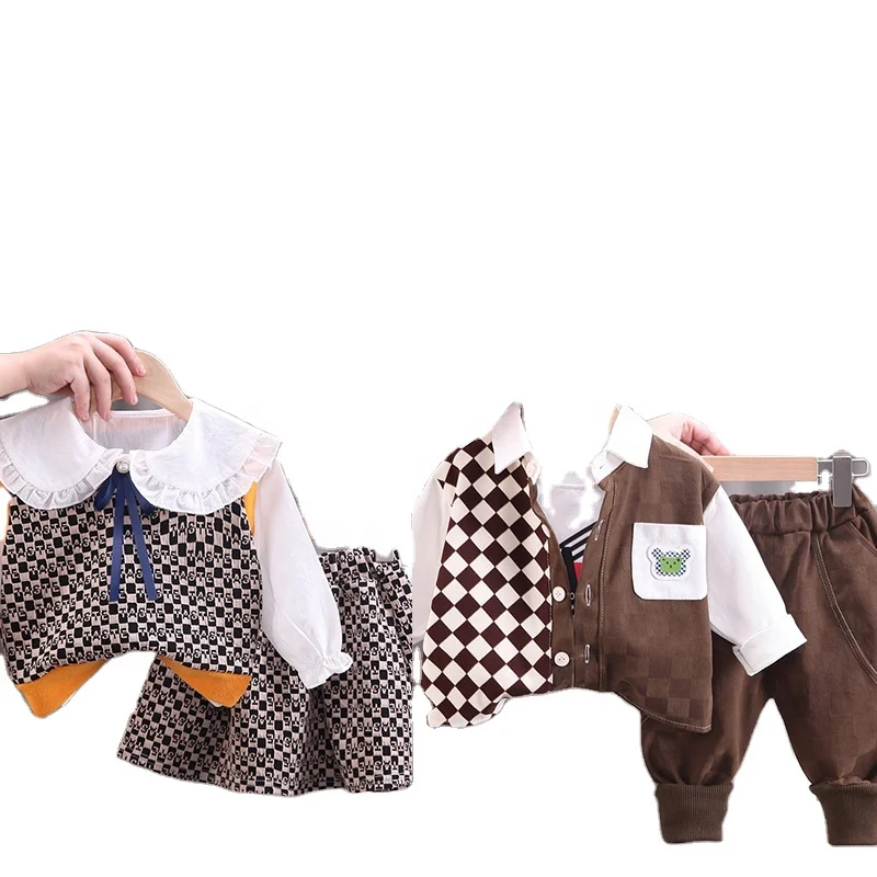 Fashion 3 Pieces Boy and Girl Matching Sets Brother Sister Outfit