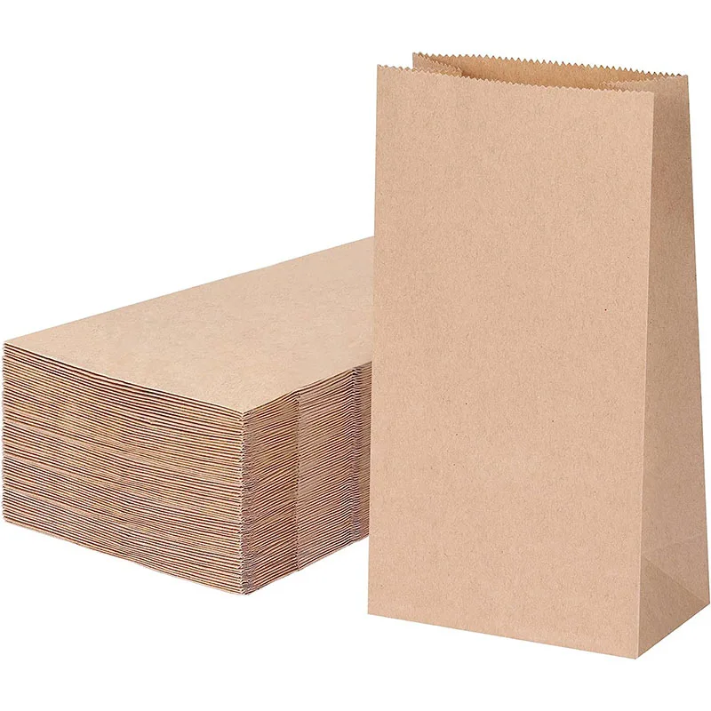 Hot sale biodegradable eco friendly kraft paper food package bag shopping paper bag business package bags