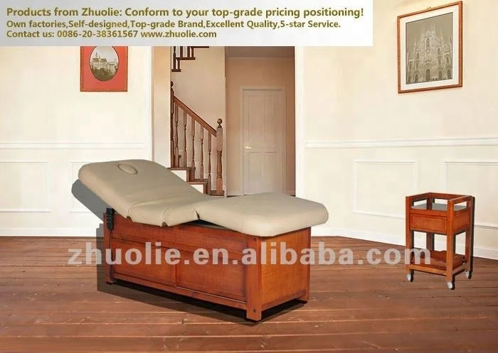 Zhuolie Best Price 3 Electric CE Motors Beauty Salon Cosmetic Beauty Massage Spa Table Wooden Treatment Facial Bed