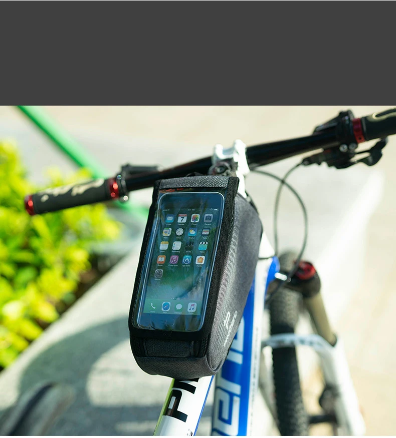 2021 Promend Bicycle Nylon Bag Cheap price New Durable Top Tube Mobile MTB bike Bag Front Frame Touch Screen cell Phone bike Bag