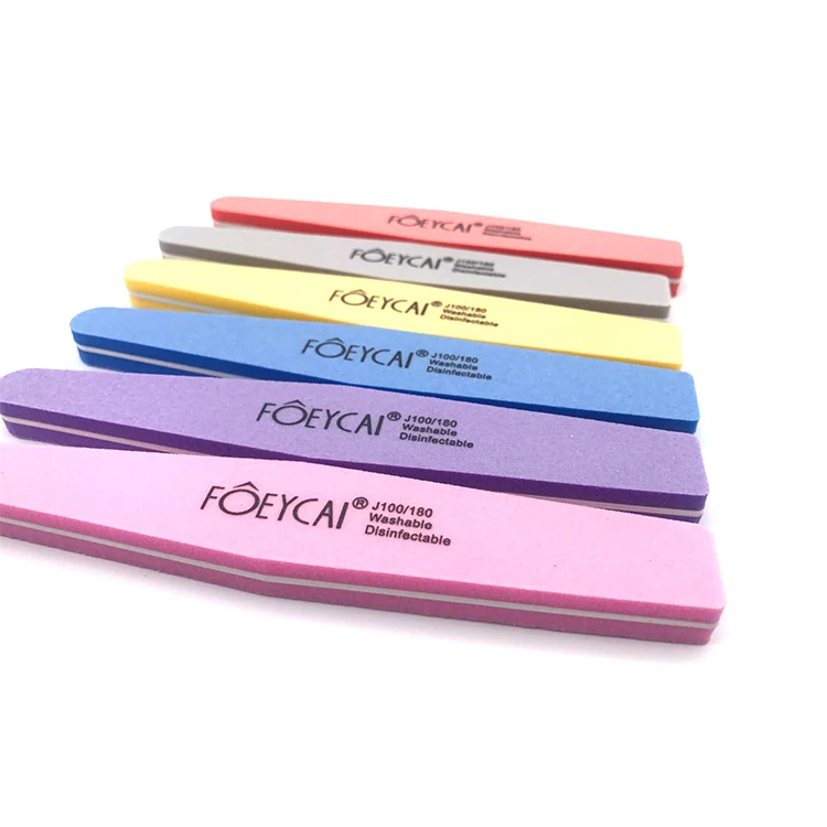 Wholesale professional portable 100 180 purple manicure nail files buffer block double sided emery board nail file