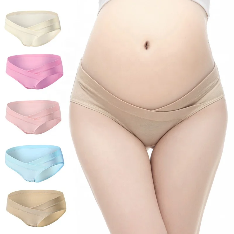 
Pregnant Women Low Waist Cross Cotton Maternity Underwear Panties 