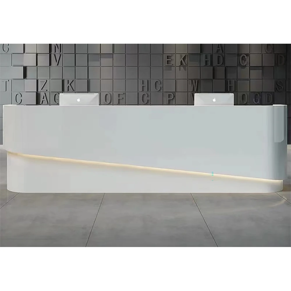 Белая простая краска бар счетчик кассовый аппарат угловой магазин стойка регистрации