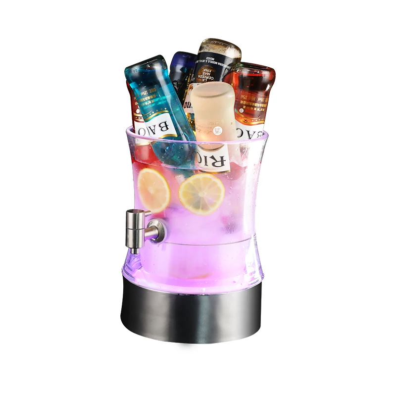 Free Custom Logo Light Up Beer Dispenser Light Emitting Diode Lighthouse Beverage Dispenser Light Up Juice Jugs for Parties