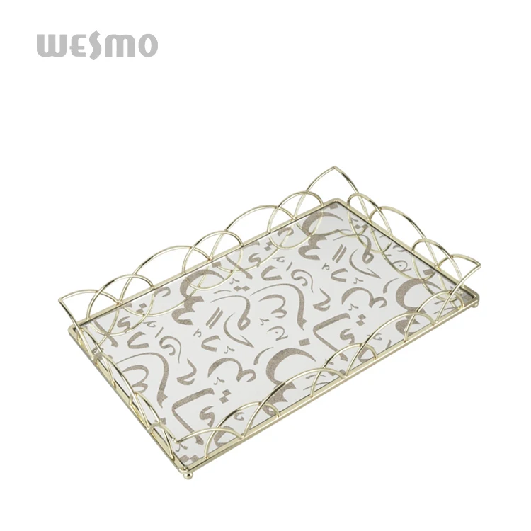 Marble Table Desktop black or white cloud Tray Marble Perfume CosmeticTray with Handle