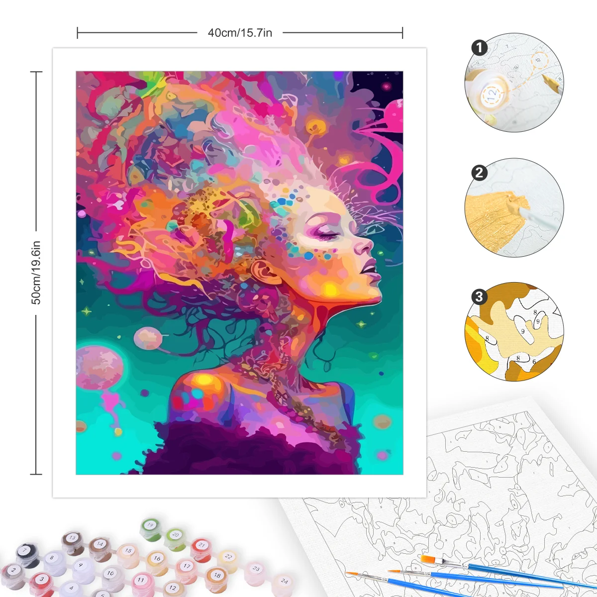 Diy Painting By Numbers For Adults Starter Kit Colorful Women Figure Acrylic Picture By Numbers For Home Decoration 40x50cm