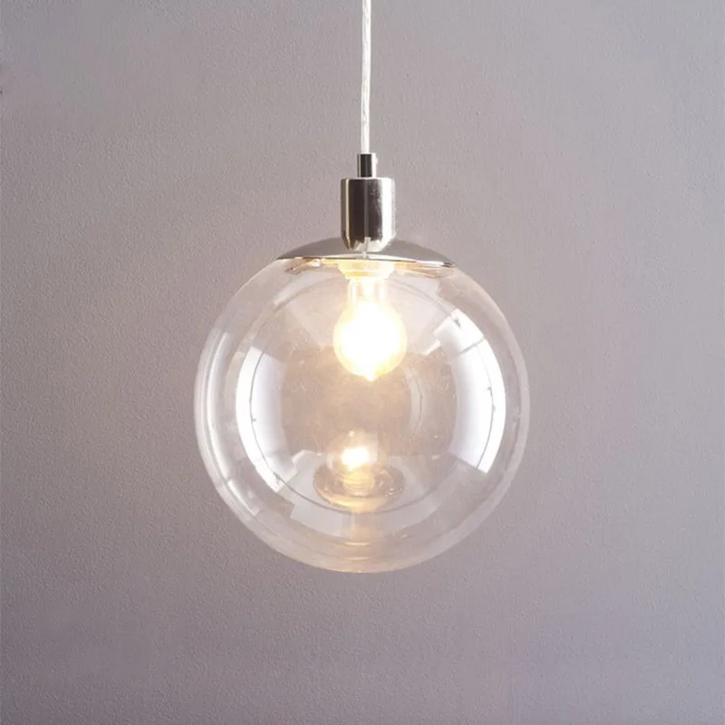 Modern Ceiling Hanging Light Nordic Clear Glass Ball Pendant Lamp