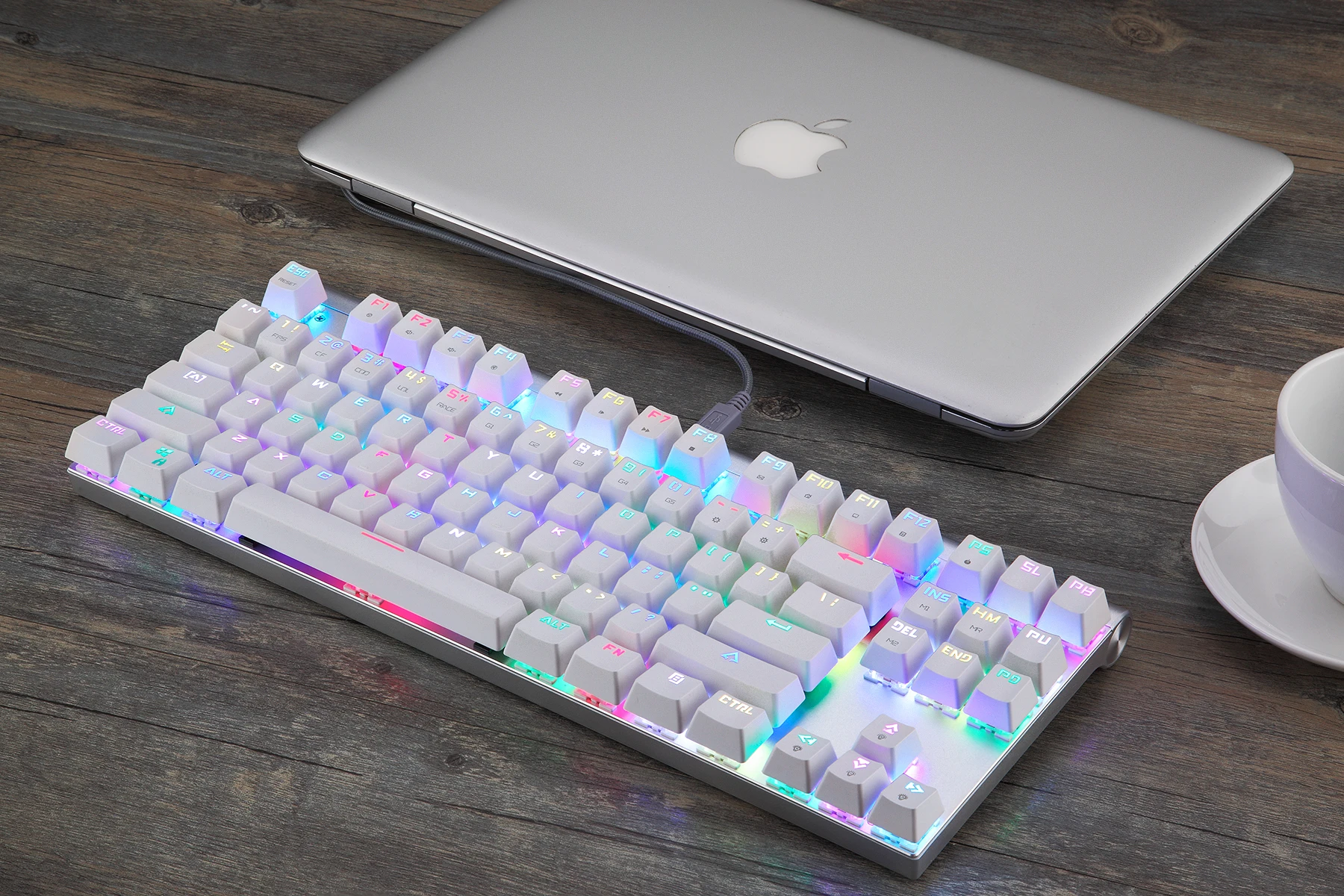 Wholesales Shenzhen Motospeed Mototech RGB OUTEMU Blue Switch 87 Keys Arabic laser Mechanical Gaming Keyboard