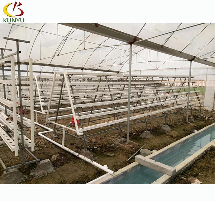 High quality Vertical Farm 100*50mm Pvc Nft hydroponic system for greenhouse seeding cultivation with pump