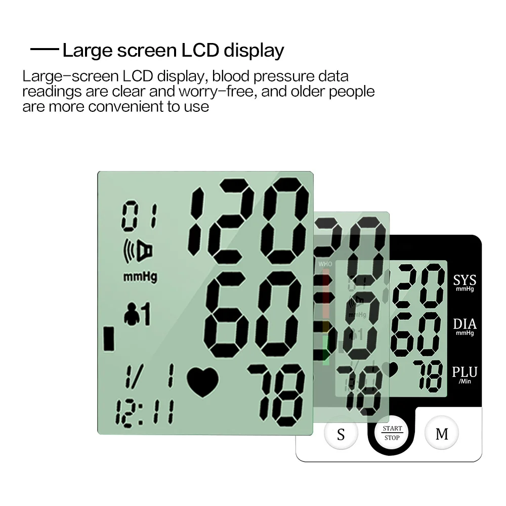 Wholesale LCD Wrist Blood Pressure Monitor Heart Beat Rate Pulse Blood Pressure Meter Digital BP Machine Sphygmomanometer