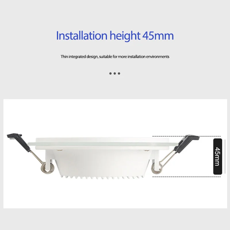 Indoor hotel 3 Cct Aluminium Recessed Round Square Ultra Thin Slim Glass Downlight 18w 24w Installation Led Ceiling Light 2835