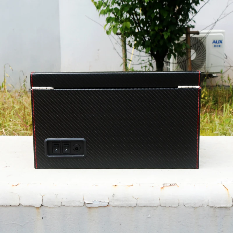Wholesale Watch Winder 4 Automatic Luxury Black Carbon Fiber Leather Safe 4 Watch Winder Jewelry Box
