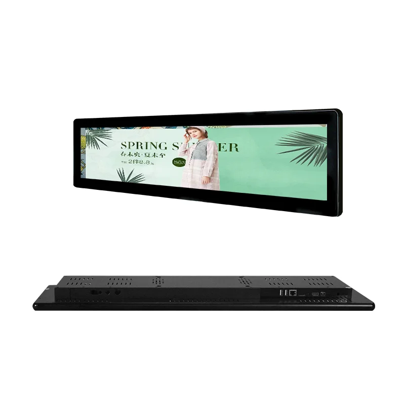 
19.5 Inch Wall Mounted Stretched Bar Icd Display Digital Signage and Dislays Advertising Player Kiosk 