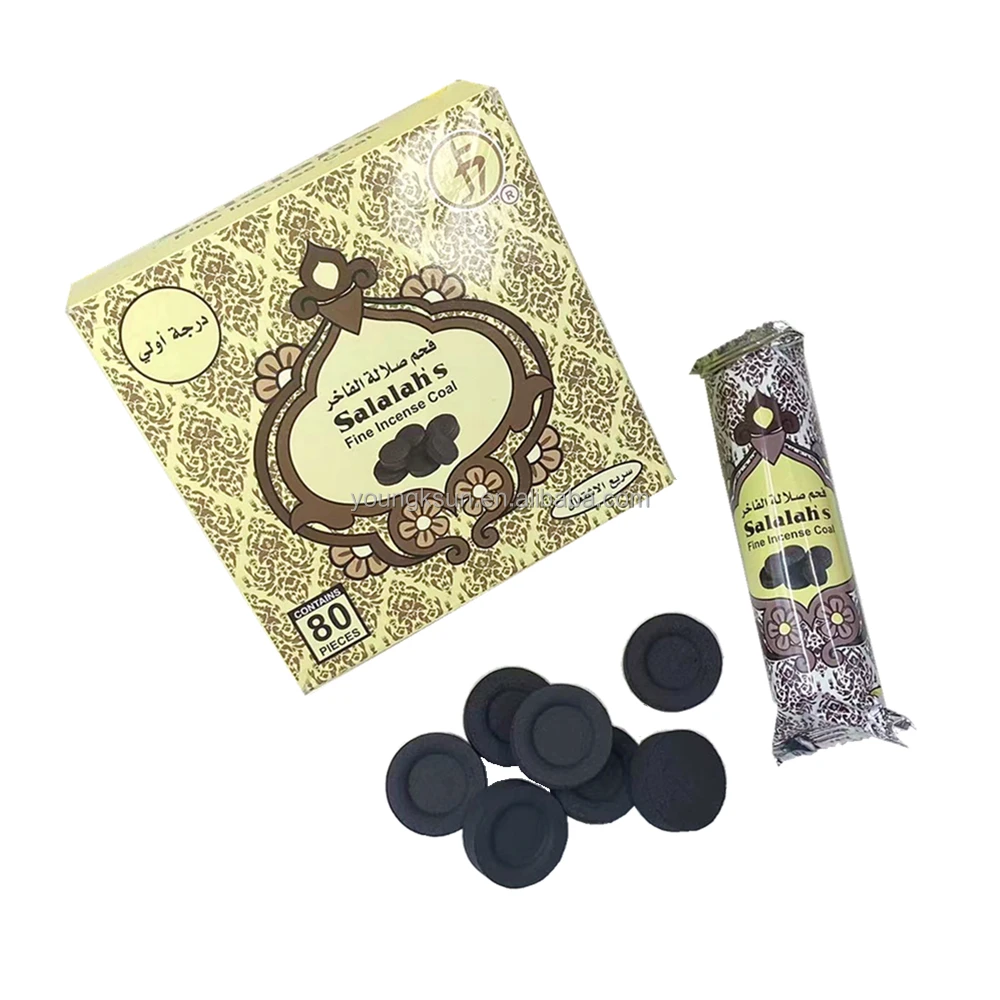 YKS 33mm Best Price Factory Wholesale Charcoal Round  Hookah Coal for Shisha