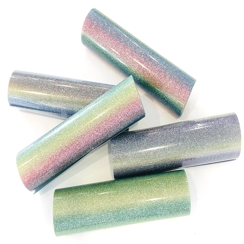 SIANMAY glitter htv Low MOQ custom heat transfers vinyl  cricut sheets for t-shirts