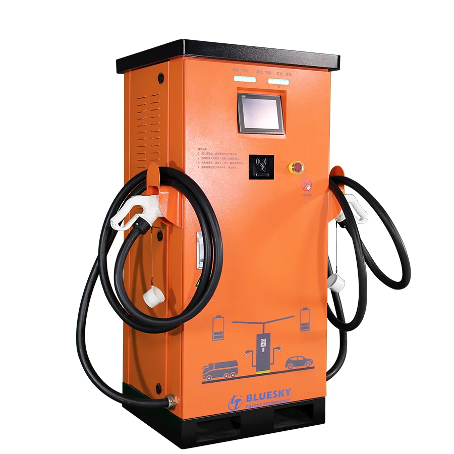  120KW солнечного коллектора GB/T постоянного тока для зарядки электромобиля два разъема EVSE электрическое транспортное средство устройство быстрой 12 месяцев 150 - 550VDC Max.200a oulac УФ-гель TUV CE