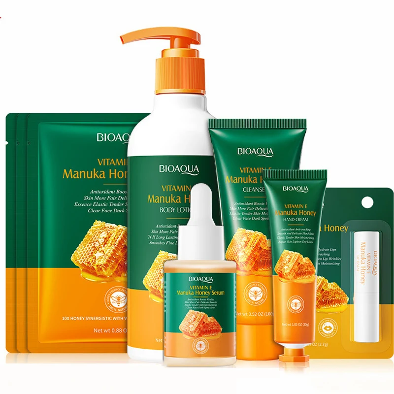 OEM BIOAQUA private label factory price vitamin e honey anti aging whitening nourishing skin care set