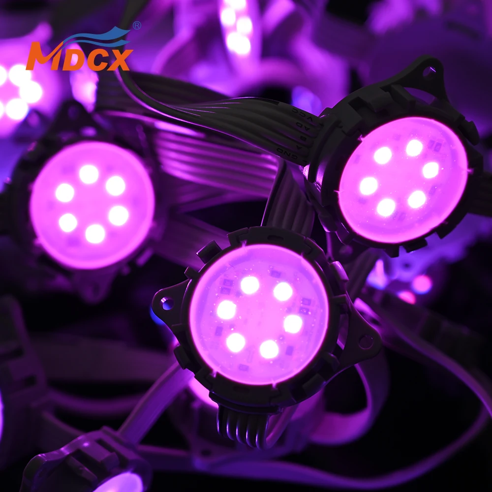 Round Point LED Pixel Light Outdoor Decoration DMX512 24V RGB LED Pixel Dot Light