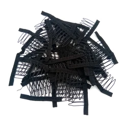 black cloth 100 pieces/lot wig accesseries tools 7-teeth black cloth wig comb clips for wigs