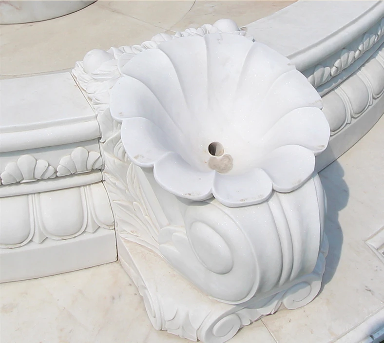 Hand Carved Large Outdoor Garden White Grey Granite Stone Pool 3 Tier Marble Water Fountain