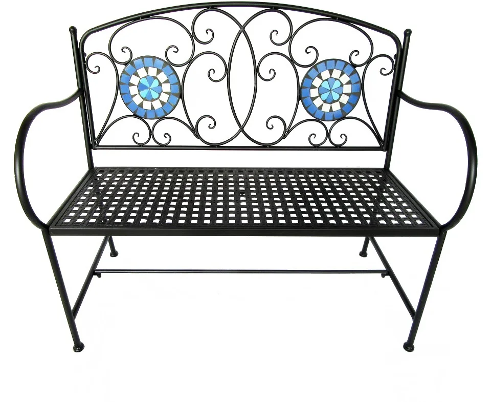 metal furniture mosaic art top heavy park garden seating Outdoor Bench
