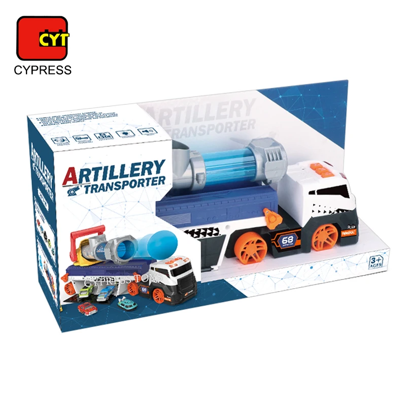 Catapult Car Toys Ejection Transporter Truck Toys With Soft Bullets For Children